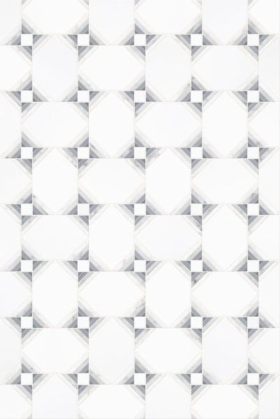 Thassos White Carrara White Bardiglio Marble Special Polished Mosaic Tile - TILE & MOSAIC DEPOT