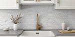 Calacatta Gold Marble Wave Design Polished Mosaic Tile - TILE & MOSAIC DEPOT