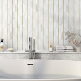 Thassos Cloud Nine Marble Brass Polished Mosaic Tile - TILE & MOSAIC DEPOT