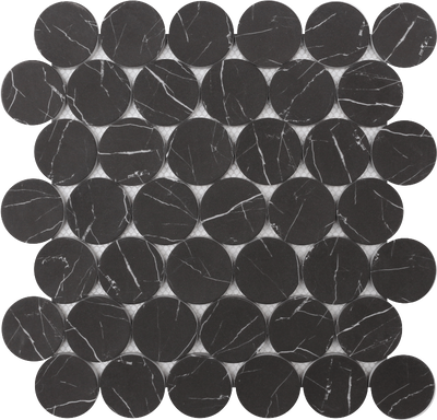 ROCKART THASSOS & NERO MARQUINA DOT 11X12 MOSAIC.