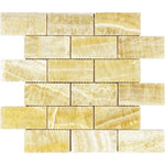 Honey Onyx 2x4 Polished Mosaic Tile - TILE AND MOSAIC DEPOT