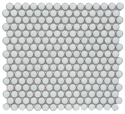 CC Mosaics +MINT GREEN PENNY ROUND 12X12 MOSAIC.