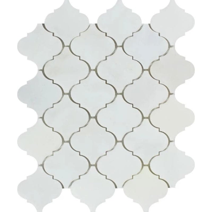 Asian Statuary (Oriental White) Marble Lantern Honed Mosaic Tile - TILE & MOSAIC DEPOT