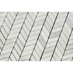 Asian Statuary (Oriental White) Marble Mini Chevron Polished Mosaic Tile - TILE & MOSAIC DEPOT
