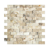 Philadelphia Travertine 1x2 Split Face Mosaic Tile.