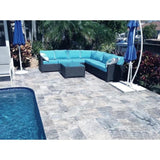 Silver Travertine 3cm Paver Tumbled Versailles Pattern - TILE AND MOSAIC DEPOT