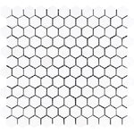 Thassos White Marble 1x1 Hexagon Polished Mosaic Tile - TILE AND MOSAIC DEPOT