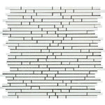Thassos White Marble Honed Bamboo Sticks Design Mosaic Tile - TILE AND MOSAIC DEPOT