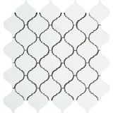 Thassos White Marble Lantern (Arabesque) Polished Mosaic Tile - TILE AND MOSAIC DEPOT