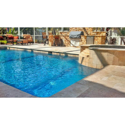 Walnut Travertine Brushed and Chiseled Versailles Pattern Tile - TILE AND MOSAIC DEPOT