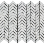White Carrara Marble Mini Chevron Honed Mosaic Tile - TILE AND MOSAIC DEPOT