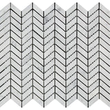 White Carrara Marble Mini Chevron Honed Mosaic Tile - TILE AND MOSAIC DEPOT
