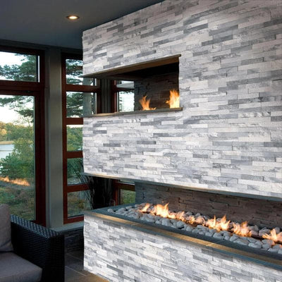 Alaska Gray Multi Finish 6x24 3D Stacked Stone Ledger Panel - TILE & MOSAIC DEPOT