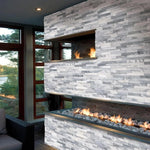 Alaska Gray Multi Finish 6x18 3D Stacked Stone Ledger Corner - TILE AND MOSAIC DEPOT