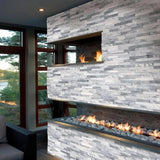 Alaska Gray Multi Finish 6x18 3D Stacked Stone Ledger Corner - TILE AND MOSAIC DEPOT