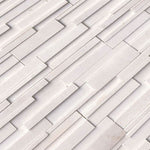 Arctic White Marble 6x24 3D Stacked Stone Ledger Panel - TILE & MOSAIC DEPOT