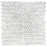 Asian Statuary (Oriental White) Marble 5/8 X 1 1/4 Herringbone Polished Mosaic Tile - TILE AND MOSAIC DEPOT