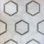 Asian Statuary Talia Gray Hexagon Marble Polished Mosaic Tile - TILE AND MOSAIC DEPOT