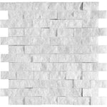 Bianco Caldo Marble 1x2 Split Face Mosaic Tile - TILE & MOSAIC DEPOT