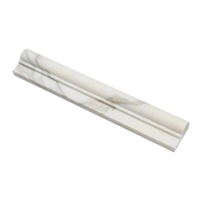 Calacatta Gold Marble 2x12 1 Step Chairrail Honed Liner - TILE & MOSAIC DEPOT