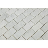 White Carrara Marble 1x2 Honed Mosaic Tile - TILE AND MOSAIC DEPOT