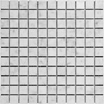 White Carrara Marble 1x1 Polished Mosaic Tile - TILE AND MOSAIC DEPOT