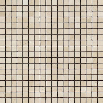Crema Marfil Marble 5/8x5/8 Polished Mosaic Tile - TILE AND MOSAIC DEPOT