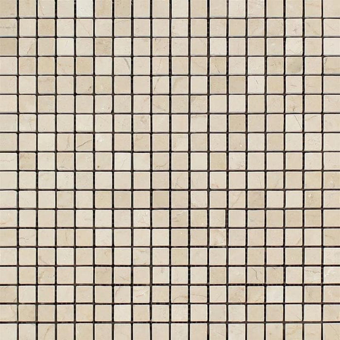Crema Marfil Marble 5/8x5/8 Polished Mosaic Tile - TILE AND MOSAIC DEPOT
