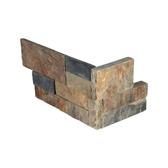 Gold Rush Slate 6x18 Stacked Stone Ledger Corner - TILE AND MOSAIC DEPOT