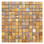 Gold Travertine 1x1 Tumbled Mosaic Tile - TILE AND MOSAIC DEPOT