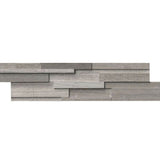 Haisa Dark (Gray Oak) Marble 3D 6x24 Stacked Stone Ledger Panel - TILE & MOSAIC DEPOT