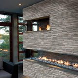 Haisa Dark (Gray Oak) Marble 3D 6x24 Stacked Stone Ledger Panel - TILE & MOSAIC DEPOT