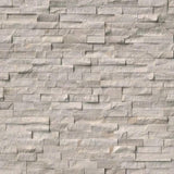 Haisa Light (White Oak) Marble 6x24 Split Face Stacked Stone Ledger Panel - TILE & MOSAIC DEPOT