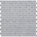 Haisa Blue Marble Offset 5/8x5/8 Honed Mosaic Tile - TILE AND MOSAIC DEPOT