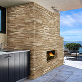 Ivory & Noce Travertine Blend 6x24 Stacked Stone Ledger Panel - TILE & MOSAIC DEPOT