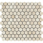 Crema Marfil Marble 1x1 Hexagon Honed Mosaic Tile - TILE AND MOSAIC DEPOT