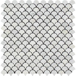 Asian Statuary (Oriental White) Marble Fan Shape (Raindrop) Honed Mosaic Tile - TILE & MOSAIC DEPOT