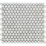 Asian Statuary (Oriental White) Marble Pennyround Polished Mosaic Tile - TILE & MOSAIC DEPOT