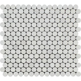 Asian Statuary (Oriental White) Marble Pennyround Honed Mosaic Tile - TILE & MOSAIC DEPOT