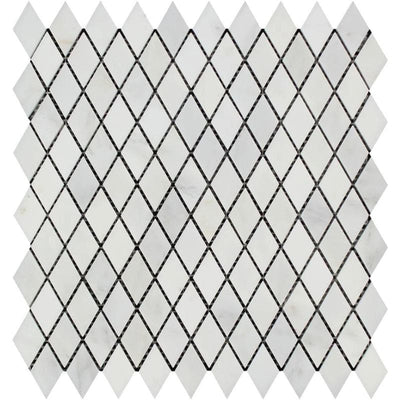 Asian Statuary (Oriental White) Marble 1x2 Diamond Polished Mosaic Tile - TILE AND MOSAIC DEPOT