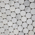 Asian Statuary (Oriental White) Marble Pennyround Honed Mosaic Tile - TILE & MOSAIC DEPOT