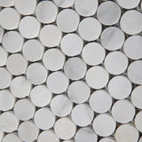 Asian Statuary (Oriental White) Marble Pennyround Honed Mosaic Tile - TILE & MOSAIC DEPOT