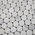 Asian Statuary (Oriental White) Marble Pennyround Polished Mosaic Tile - TILE & MOSAIC DEPOT