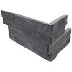 Black Slate 6x18 Stacked Stone Ledger Corner - TILE AND MOSAIC DEPOT