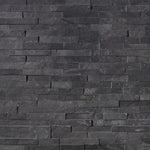 Black Slate 6x24 Stacked Stone Ledger Panel - TILE & MOSAIC DEPOT