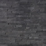 Black Slate 6x24 Stacked Stone Ledger Panel - TILE & MOSAIC DEPOT