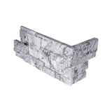 Statuario Marble 3D 6x18 Stacked Stone Ledger Corner - TILE AND MOSAIC DEPOT