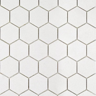 Thassos White Marble 3x3 Hexagon Polished Mosaic Tile - TILE AND MOSAIC DEPOT