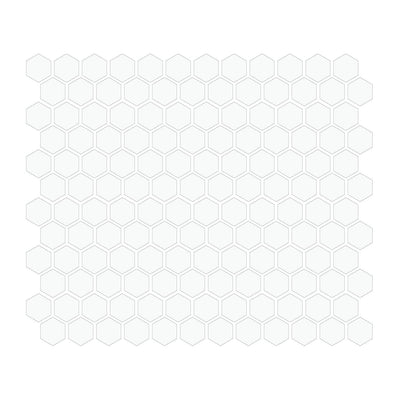 White 1″ Hexagon Glossy