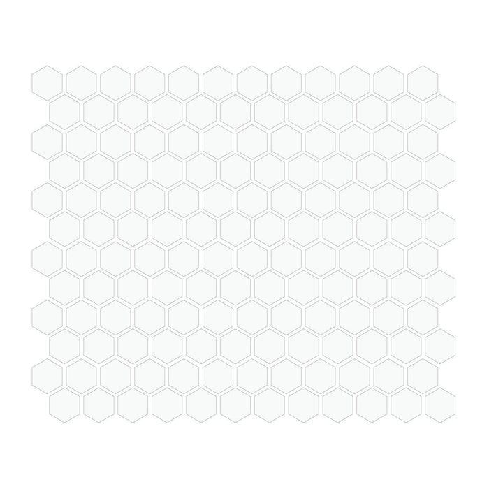 White 1″ Hexagon Glossy